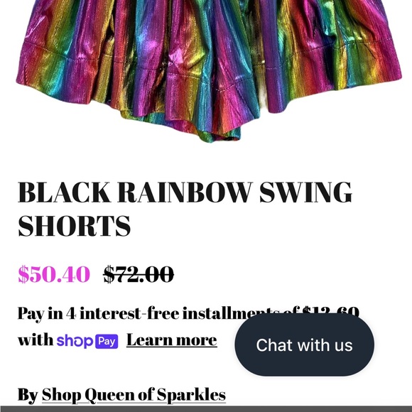 NWT Queen of Sparkles Rainbow Shorts - Picture 3 of 4